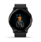 Venu 3 Slate stainless steel bezel with black case and black leather band - 010-02784-52- Garmin
